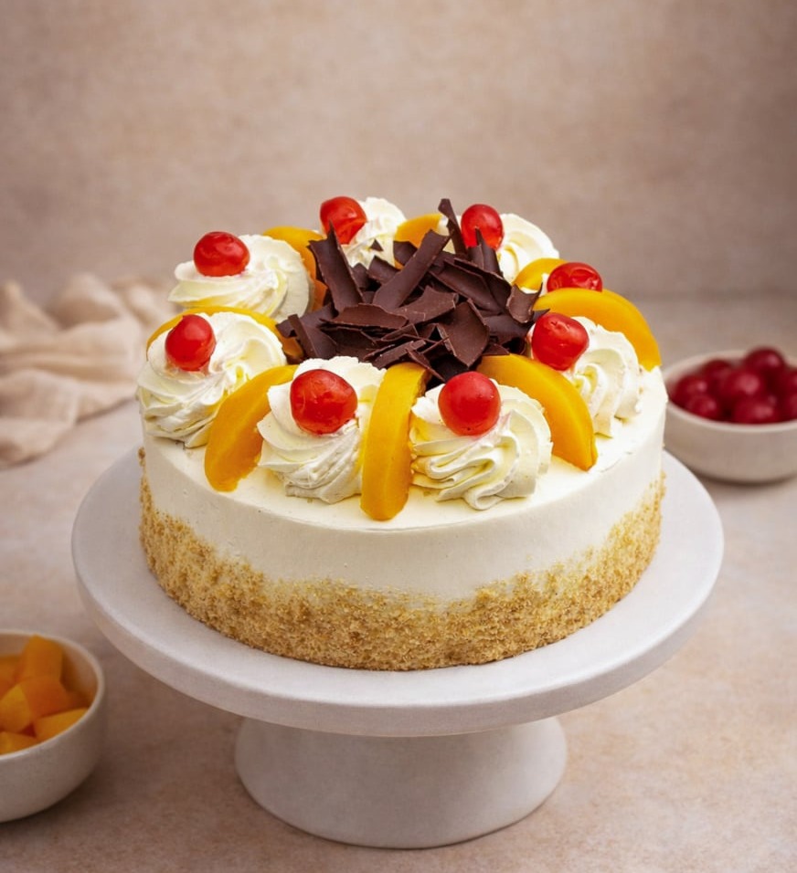 Peach Gateau - Lamandine.co.uk Bespoke cakes